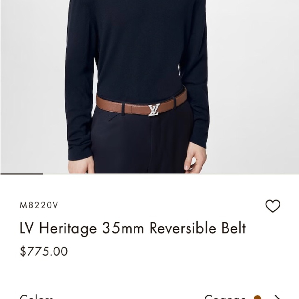 Louis Vuitton Heritage 35mm Belt